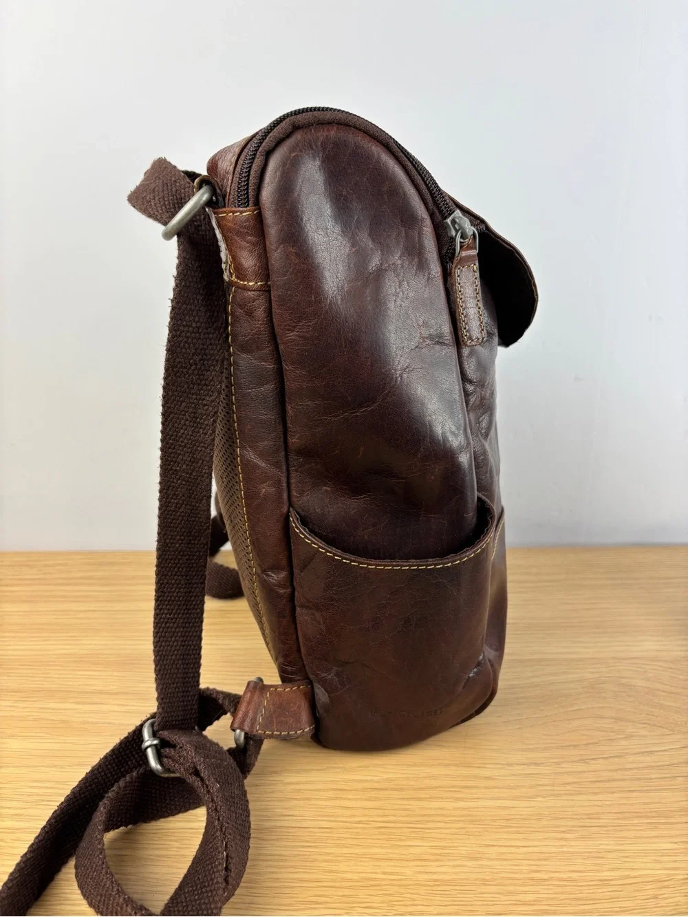 Jack Georges Voyager Convertible Backpack/Crossbody Buffalo Leather Bag